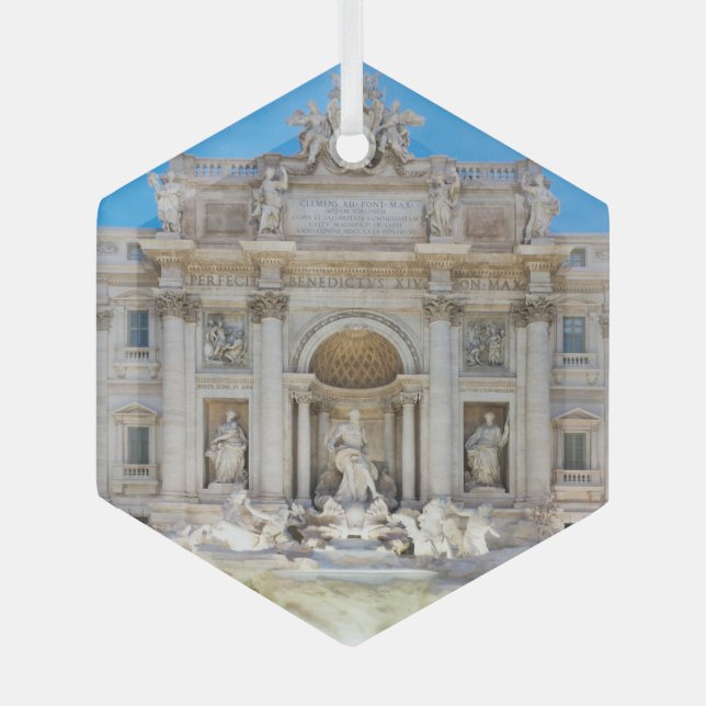 Trevi fountain glass ornament (Front)