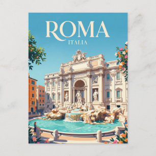 Trevi Fountain Italy Postcard
