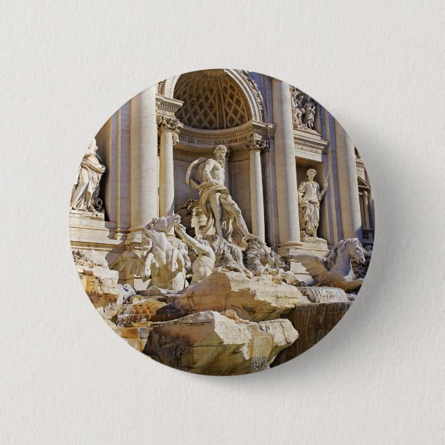 Trevi fountain pinback button (Front)