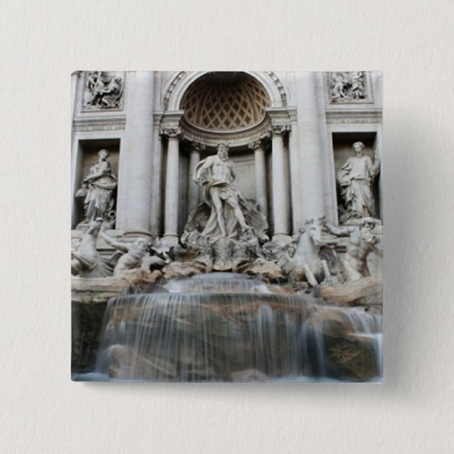 Trevi Fountain Rome Button (Front)