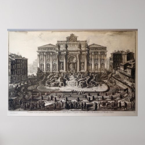 Trevi Fountain Rome _ Giovanni Battista Piranesi Poster