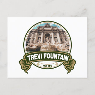 Trevi Fountain Rome Italy Badge Postcard