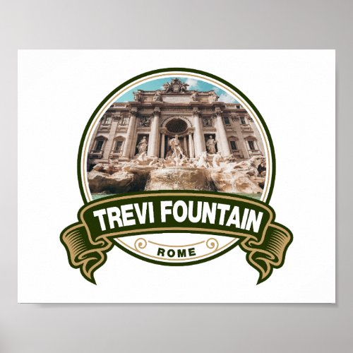 Trevi Fountain Rome Italy Badge Poster