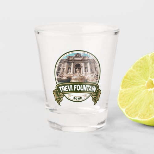 Trevi Fountain Rome Italy Badge Shot Glass