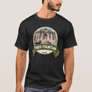 Trevi Fountain Rome Italy Badge T-Shirt