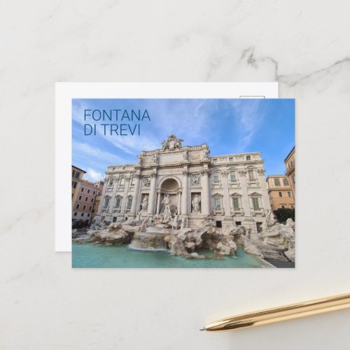 Trevi Fountain Rome Italy Holiday Panorama Postcard