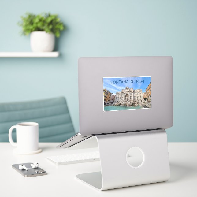 Trevi Fountain Rome Italy Holiday Panorama Sticker (Laptop On Desk)