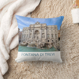 Trevi Fountain Rome Italy Holiday Panorama Throw Pillow
