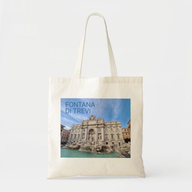 Trevi Fountain Rome Italy Holiday Panorama Tote Bag (Front)