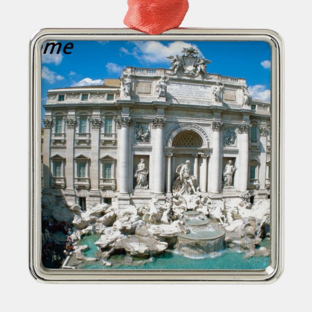 Trevi-Fountain-Rome-Italy-[kan.k].JPG Metal Ornament (Front)