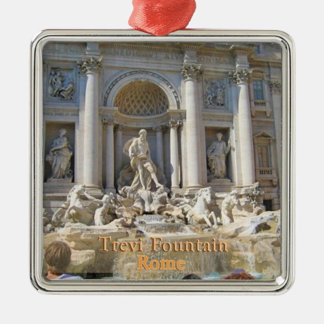 Trevi Fountain Rome Italy Metal Ornament (Front)