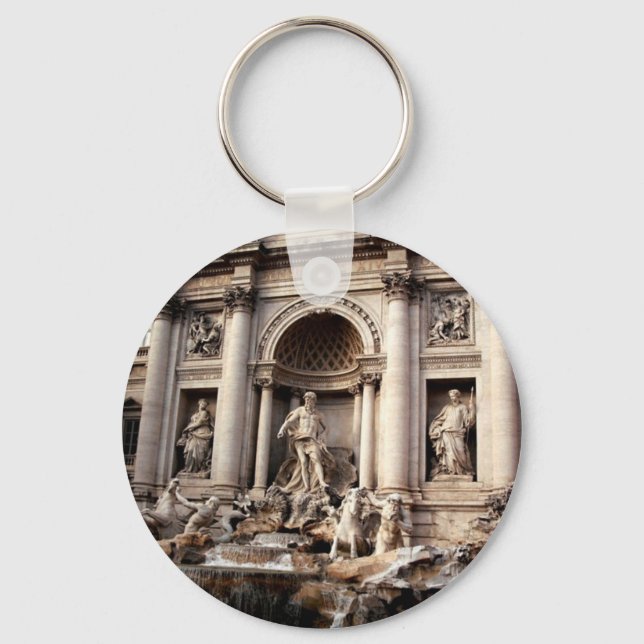 Trevi Fountain Rome Italy Travel Keychain (Front)