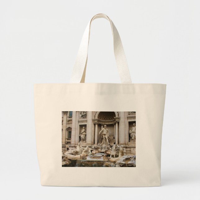 Trevi Fountain Rome Italy Travel Photo Large Tote Bag (Front)