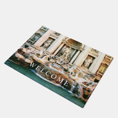 Trevi Fountain Rome photo welcome door mat