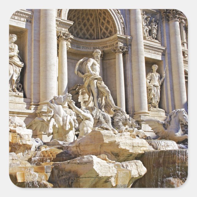 Trevi fountain square sticker (Front)