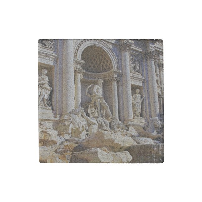 Trevi fountain stone magnet (Front)