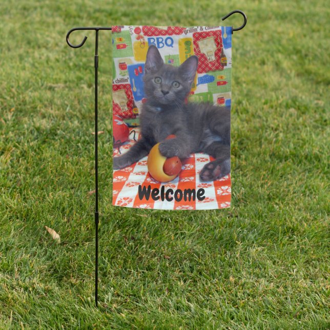 Trevor's PicNic / BBQ - Cat / Kitten Garden Flag  (In SItu)