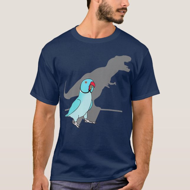 Trex Blue Indian ringneck Pet Birb memes Parrot T-Shirt (Front)