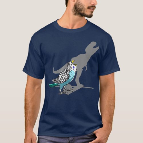 TRex Budgerigar Shadow Budgie Parakeet Pet Bird T_Shirt