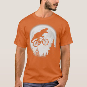TRex Cycling Moon Bike Dinosaur Riding Bicycle Fun T-Shirt