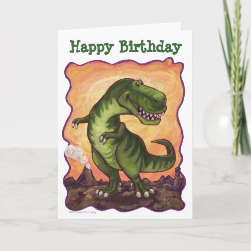 TRex Dino Happy Birthday Card