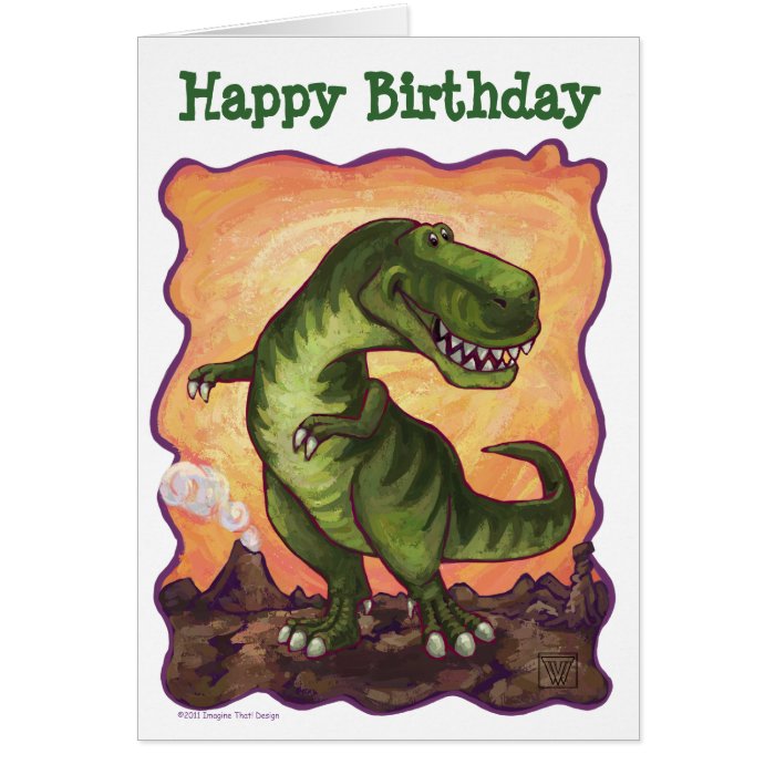 TRex Dino Happy Birthday Card