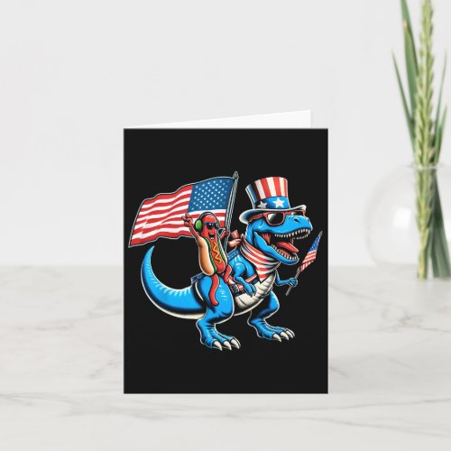 Trex Dinosaur 4th Of July Amerisaurus Toddler Boy  Card