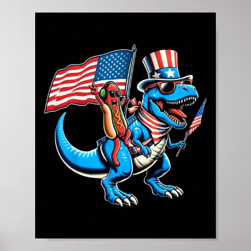 Trex Dinosaur 4th Of July Amerisaurus Toddler Boy  Poster