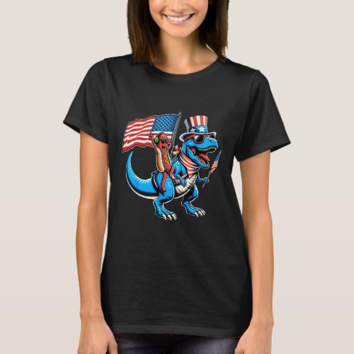 Trex Dinosaur 4th Of July Amerisaurus Toddler Boy  T_Shirt