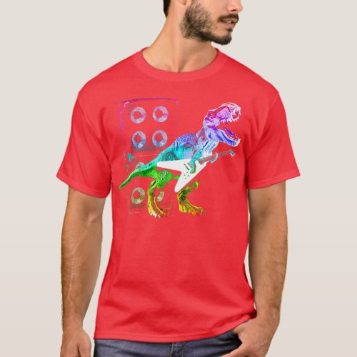 TRex Dinosaur and Guitar T_Shirt