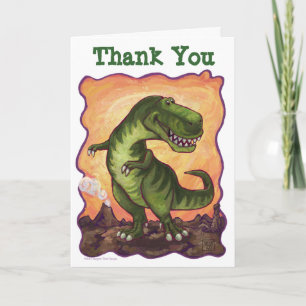 TRex Dinosaur B-Day Thank You Card