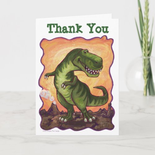 TRex Dinosaur B_Day Thank You Card