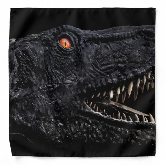 Trex Dinosaur Head Dark Poster Bandana (Front)