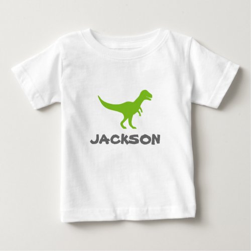 Trex dinosaur infant t shirt with custom kids name