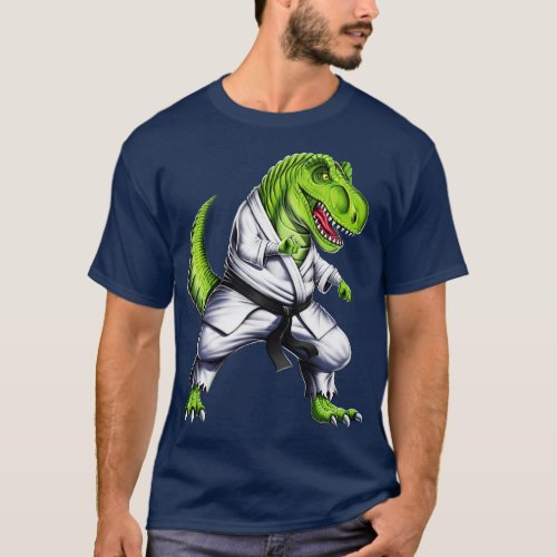 TRex Dinosaur Karate Fighter T_Shirt
