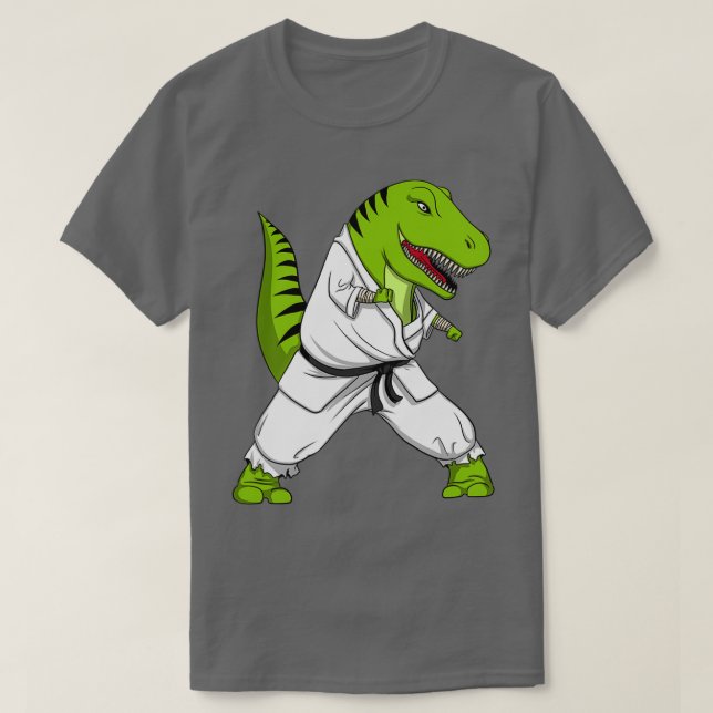 TRex Dinosaur Karate T-Shirt (Design Front)