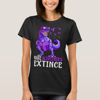 Trex Dinosaur Make Alzheimers Extinct Awareness Ki T-Shirt