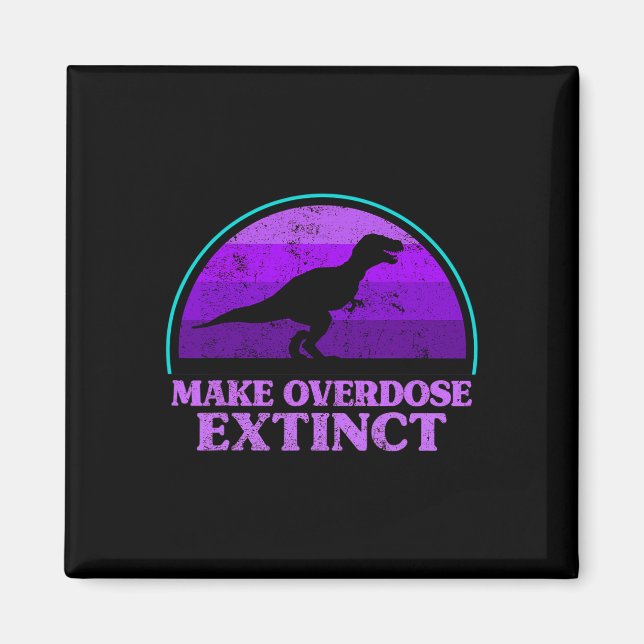 Trex Dinosaur Purple Make Overdose Extinct Awarene Magnet (Front)