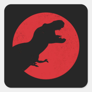 Trex Dinosaur Retro Square Sticker