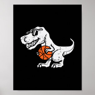 Trex Dinosaur Sketll Cute Sport Toddler Player Kid Poster