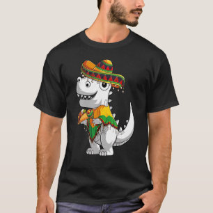 Trex Dinosaur Taco Poncho Sombrero Cinco De Mayo F T-Shirt