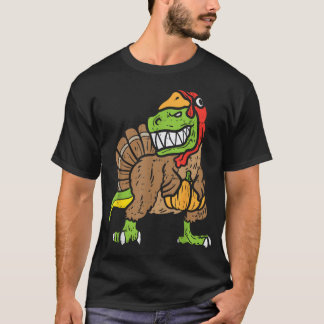 Trex Dinosaur Turkey Funny Toddler Kids Thanksgivi T-Shirt