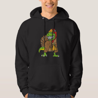 Trex Dinosaur Turkey Toddler Kids Thanksgiving Bo Hoodie