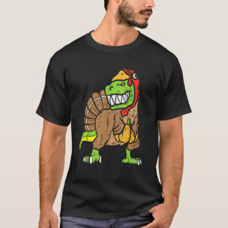 Trex Dinosaur Turkey Toddler Kids Thanksgiving Bo T-Shirt