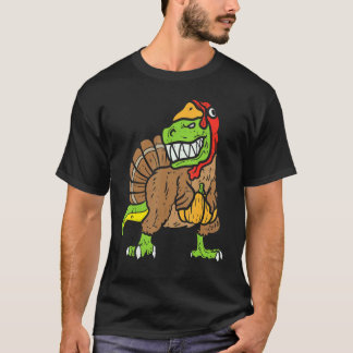 Trex Dinosaur Turkey Toddler Kids Thanksgiving Bo T-Shirt
