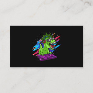 TRex DJ Dinosaur Party Club Disk Jockey EDM Music  Business Card