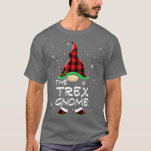 Trex Gnome Buffalo Plaid Matching Family Christmas T-Shirt
