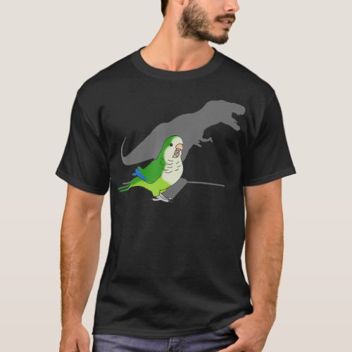 Trex Green Monk Parakeet Funny Birb memes Parrot T_Shirt