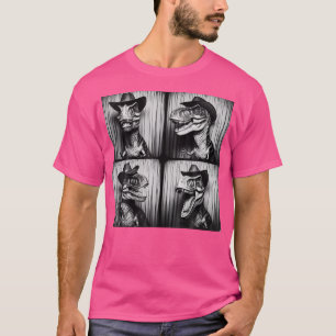 Trex In Cowboy Hat Dinosaur Dino Funny Western Pho T-Shirt