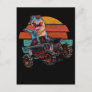 Trex Monster Truck Boys Dirt Race Retro Dinosaur Postcard